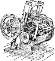 Blockiermaschine, Vintage-Illustration. vektor