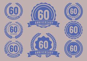 Jahrestag Abzeichen 60. Jahr-Feier vektor