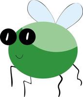 söt grön insekt, illustration, vektor på vit bakgrund.