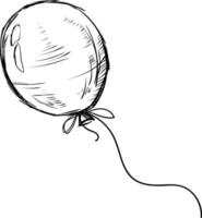 ballong teckning, illustration, vektor på vit bakgrund.