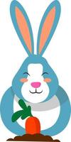 Lycklig kanin, illustration, vektor på vit bakgrund.