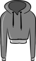 grauer Hoodie, Illustration, Vektor auf weißem Hintergrund.