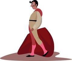 Matador-Mann, Illustration, Vektor auf weißem Hintergrund.