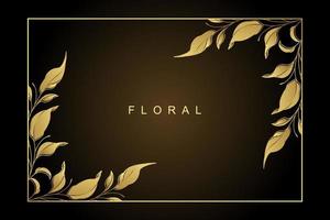 lyx minimal stil ram med gyllene linje konst blomma och botanisk löv, organisk former. vektor bakgrund för baner, affisch, bröllop inbjudan och Övrig koncept.4