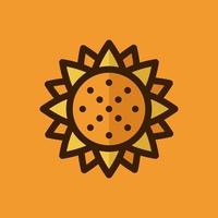 Symbol für Sonnenblumenvektor. kreatives geometrisches Sonnenblumen-Logo-Design. Lineares Sonnenblumensymbol. Vektor-Illustration vektor