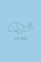 Wal-Origami. abstrakte Linienkunst Wal-Logo-Design. Tier-Origami. tierische Strichzeichnungen. Tierhandlung Umrissillustration. Vektor-Illustration vektor