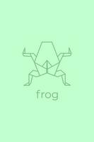 Frosch-Origami. abstrakte Linie Kunstfrosch-Logo-Design. Tier-Origami. tierische Strichzeichnungen. Tierhandlung Umrissillustration. Vektor-Illustration vektor