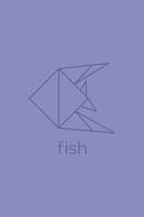 Fisch-Origami. abstrakte Linie Kunstfisch-Logo-Design. Tier-Origami. tierische Strichzeichnungen. Tierhandlung Umrissillustration. Vektor-Illustration vektor