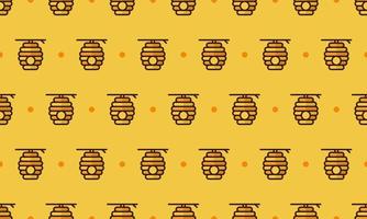 bikupa mönster med tecknad serie bikupa. sömlös bikupa bakgrund. sommar och vår sömlös mönster med platt stil bikupa. vektor illustration