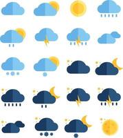 Wetter-Icon-Pack, Illustration, Vektor, auf weißem Hintergrund. vektor