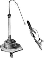 Demonstration statischer Elektrizität, Vintage-Illustration. vektor