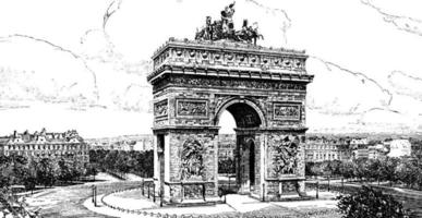 Arc de Triomphe, Vintage-Illustration. vektor
