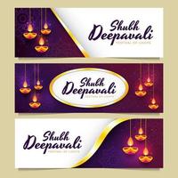 deepavali festival av ljus banner vektor