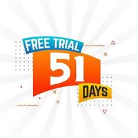 51 dagar fri rättegång PR djärv text stock vektor