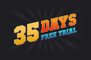 35 dagar fri rättegång PR djärv text stock vektor