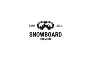 platt åka snowboard logotyp design vektor mall illustration
