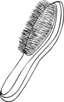 handgezeichnete Haarbürste. Vektor-Kontur-Illustration. vektor