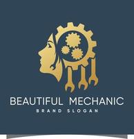 Beauty-Mechaniker-Logo mit modernem Design-Premium-Vektor vektor