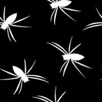 Spindel sömlös mönster hand dragen i klotter stil. svartvit, enkel, minimalism, skandinaviska, silhuett. tapet, textil, omslag papper digital papper bakgrund vektor