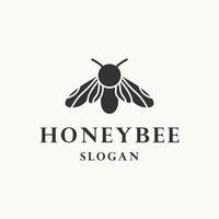 Honigbienen-Logo-Symbol flache Design-Vorlage vektor