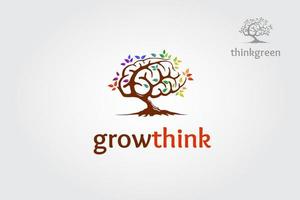 Growthink-Vektor-Logo-Vorlage. ausgezeichnetes Logo, einfach, modern, mehrfarbig und einzigartig. vektor