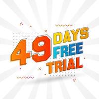 49 Tage kostenlose Testversion, fetter Textvorratvektor vektor