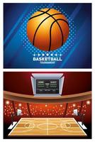 basket turnering banner uppsättning vektor