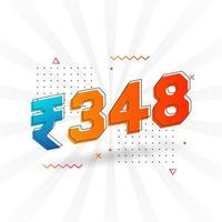 348 indische Rupie Vektorwährungsbild. 348 Rupie Symbol fette Textvektorillustration vektor