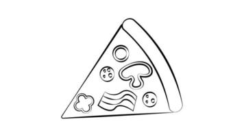 Pizzastück mit Peperoni-Flachsymbol für Apps und Websites vektor