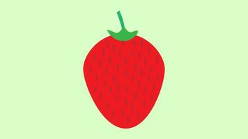 jordgubbar på en grön bakgrund, vektor illustration. utsökt ljuv bär. naturlig jordbruk. jordbruk. röd jordgubbar för kompotter och desserter