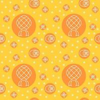 islamisches muster symbol ketupat reiskuchen tradition indonesien essen lebaran urlaub mit gefülltem farbhintergrund orange thema flachen stil vektor