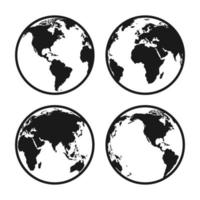 Globus-Symbol. Globus Karte Vektor schwarze Farbe. Globus-Silhouette-Vektor-Illustration..