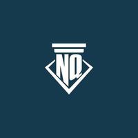 nq första monogram logotyp för lag fast, advokat eller förespråkare med pelare ikon design vektor