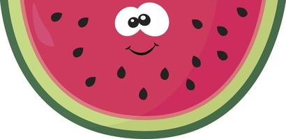 süße Wassermelone, Illustration, Vektor auf weißem Hintergrund.