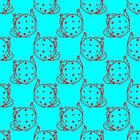 Teekanne mit Punkten, nahtloses Muster auf blauem Hintergrund. vektor
