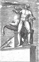 Skulptur einer der Dioskuren auf dem Quirinal in Rom, Vintage-Illustration. vektor