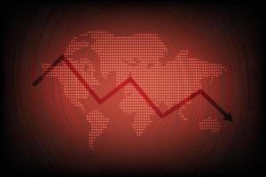 rotes licht der weltkarte für abstrakten hintergrund der globalen krise vektor