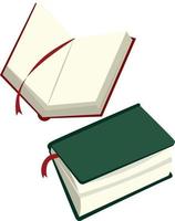 Literatursammlung, Wörterbücher, Enzyklopädien, Planer mit Lesezeichen vektor