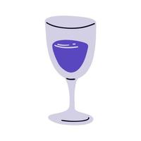 Cartoon-Design-Element. handgezeichnetes Glas mit Wein vektor