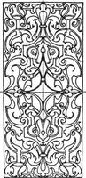 elfenben intarsia avlång panel är en 16: e århundrade design, årgång gravyr. vektor