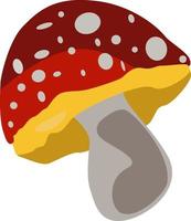 roter Pilz, Illustration, Vektor auf weißem Hintergrund.