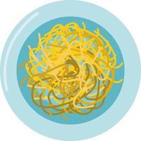 Spaghetti, Illustration, Vektor auf weißem Hintergrund.