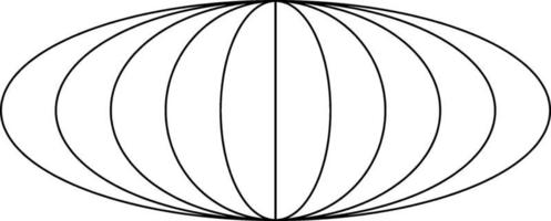 fem koncentrisk ellipser, årgång illustration. vektor