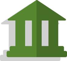 Grünes Bankgebäude, Illustration, Vektor, auf weißem Hintergrund. vektor
