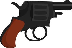 schwarzer Revolver, Illustration, Vektor auf weißem Hintergrund