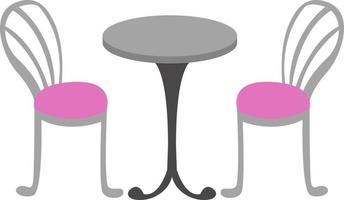 Tisch für zwei, Illustration, Vektor auf weißem Hintergrund.