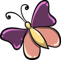 hübscher Schmetterling, Illustration, Vektor auf weißem Hintergrund