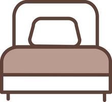 brun sovande säng, illustration, vektor på en vit bakgrund.