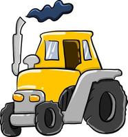 Gelber Traktor, Illustration, Vektor auf weißem Hintergrund