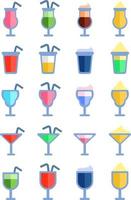 alkoholische und gesunde Getränke, Illustration, Vektor, auf weißem Hintergrund. vektor